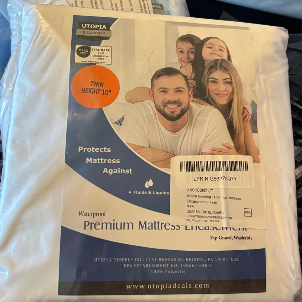 TWIN Size Mattress Encasement Cover Fits 10” Waterproof‎ Bed Bug Proof Zip Guard